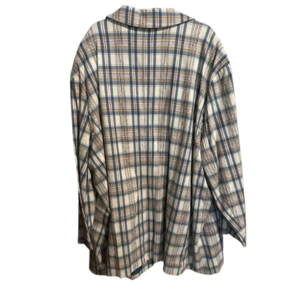 Ava & Viv Neutral Plaid Blazer 4X NWT Plus Size Two Button Workwear Jacket